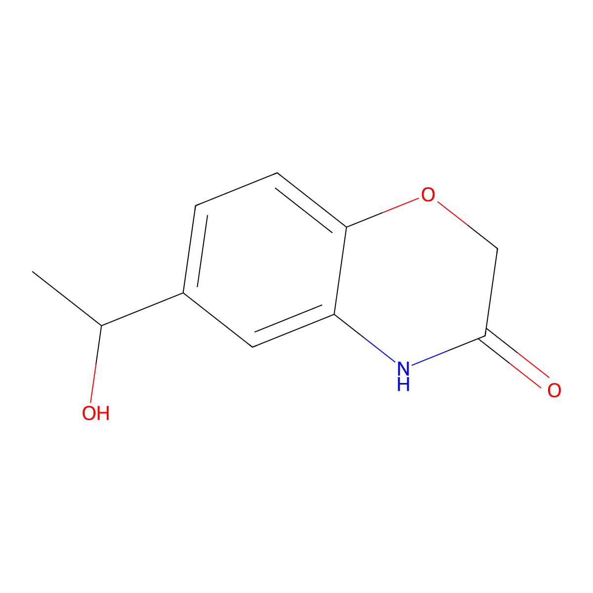 6-(1-hydroxyethyl)-3,4-dihydro-2H-1,4-benzoxazin-3-one molecular structure, CAS 1154942-47-8