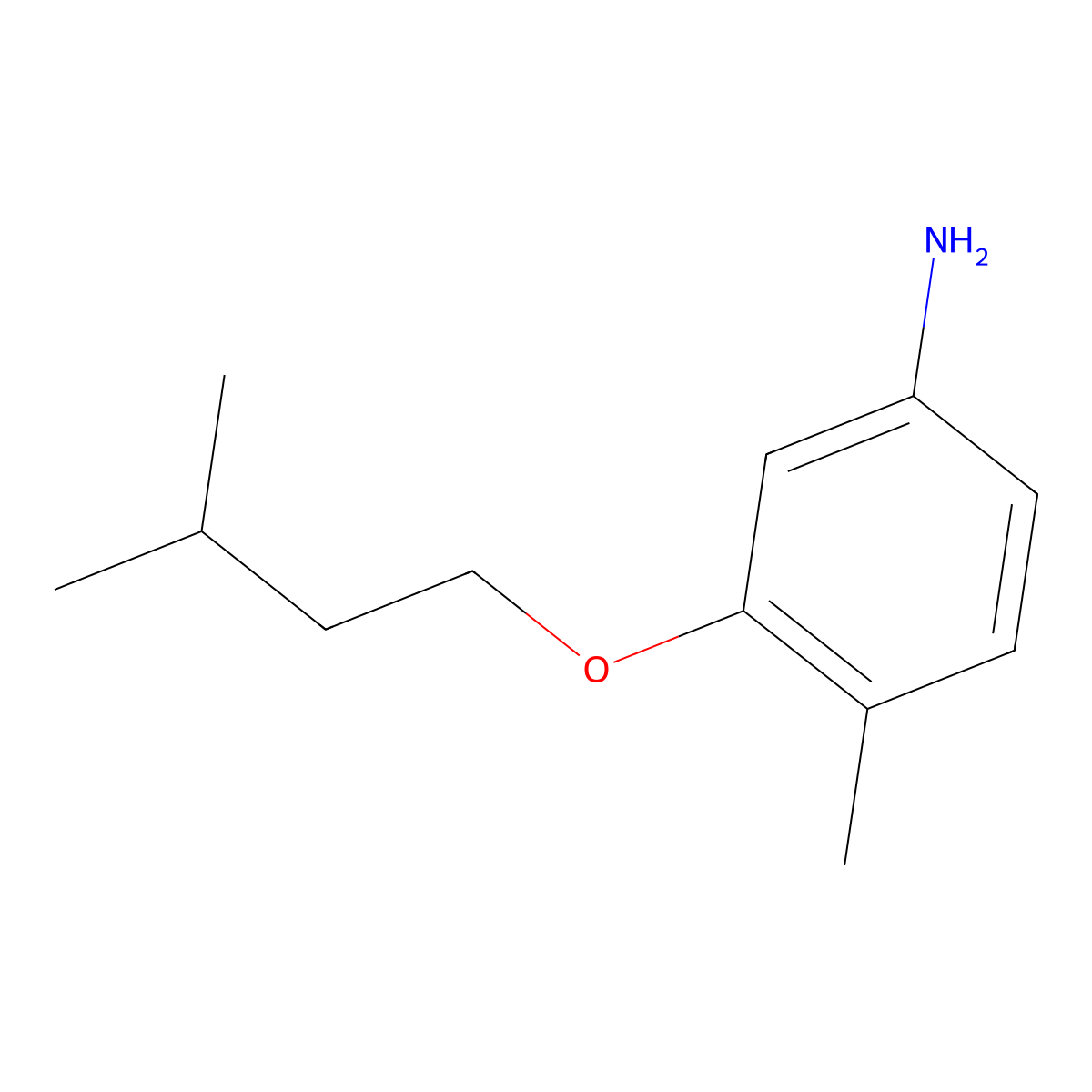 4-Methyl-3-(3-methylbutoxy)aniline molecular structure, CAS 1154942-95-6