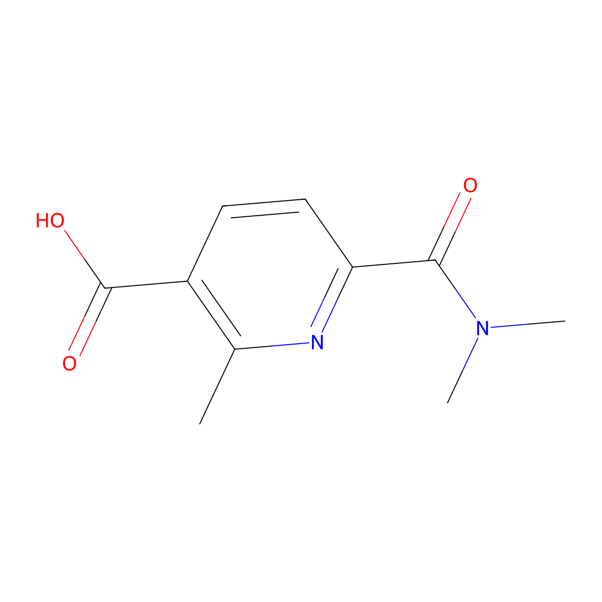 6-(Dimethylcarbamoyl)-2-methylpyridine-3-carboxylic acid molecular structure, CAS 1154955-06-2