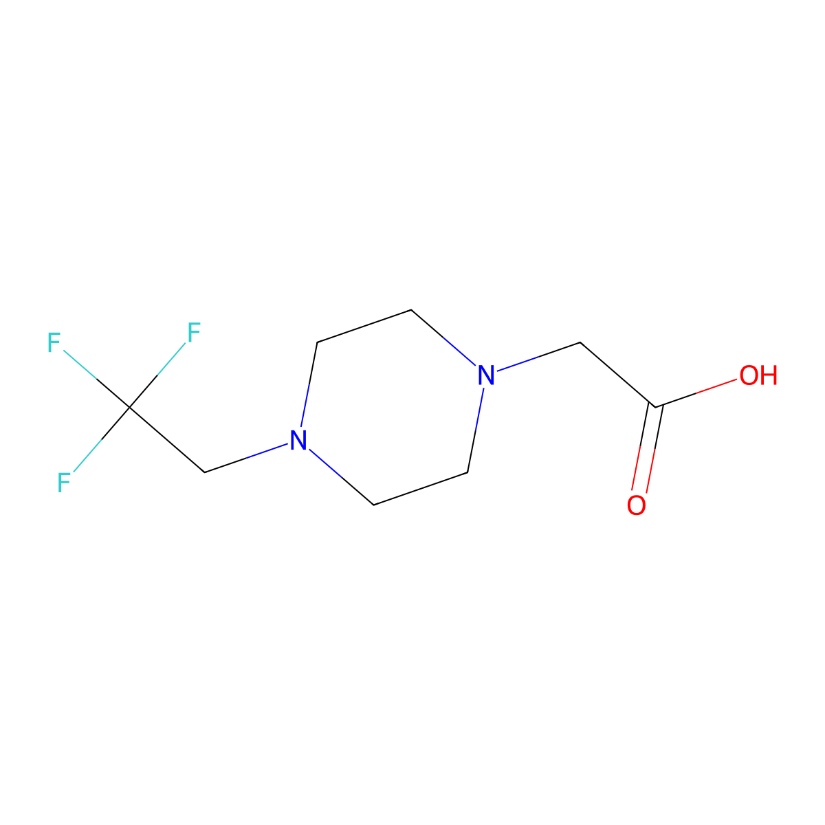 2-[4-(2,2,2-Trifluoroethyl)piperazin-1-yl]acetic acid molecular structure, CAS 1154956-49-6