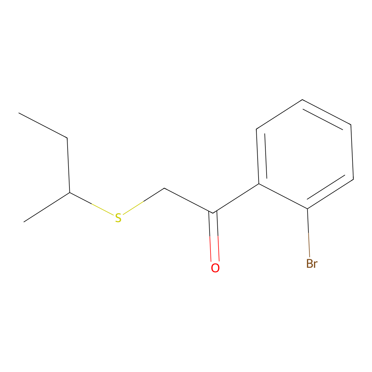 1-(2-Bromophenyl)-2-(butan-2-ylsulfanyl)ethan-1-one molecular structure, CAS 1154958-82-3