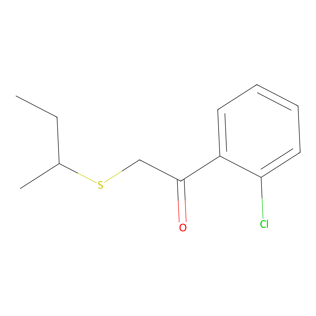 2-(Butan-2-ylsulfanyl)-1-(2-chlorophenyl)ethan-1-one molecular structure, CAS 1154959-10-0