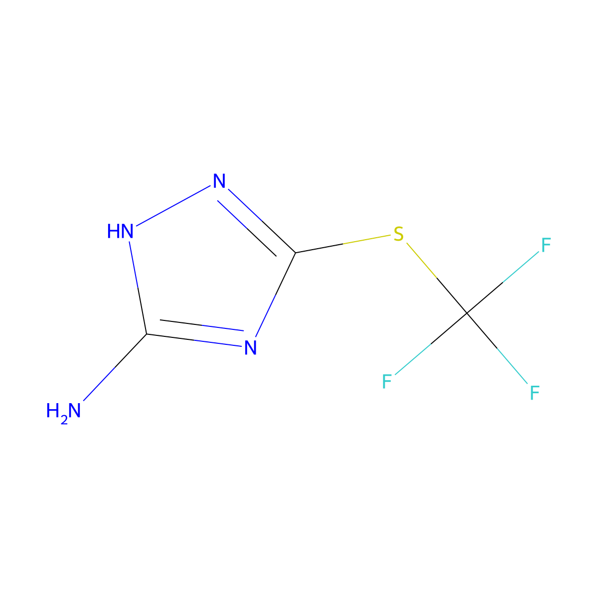 3-((trifluoromethyl)sulfanyl)-1H-1,2,4-triazol-5-amine molecular structure, CAS 1154963-41-3