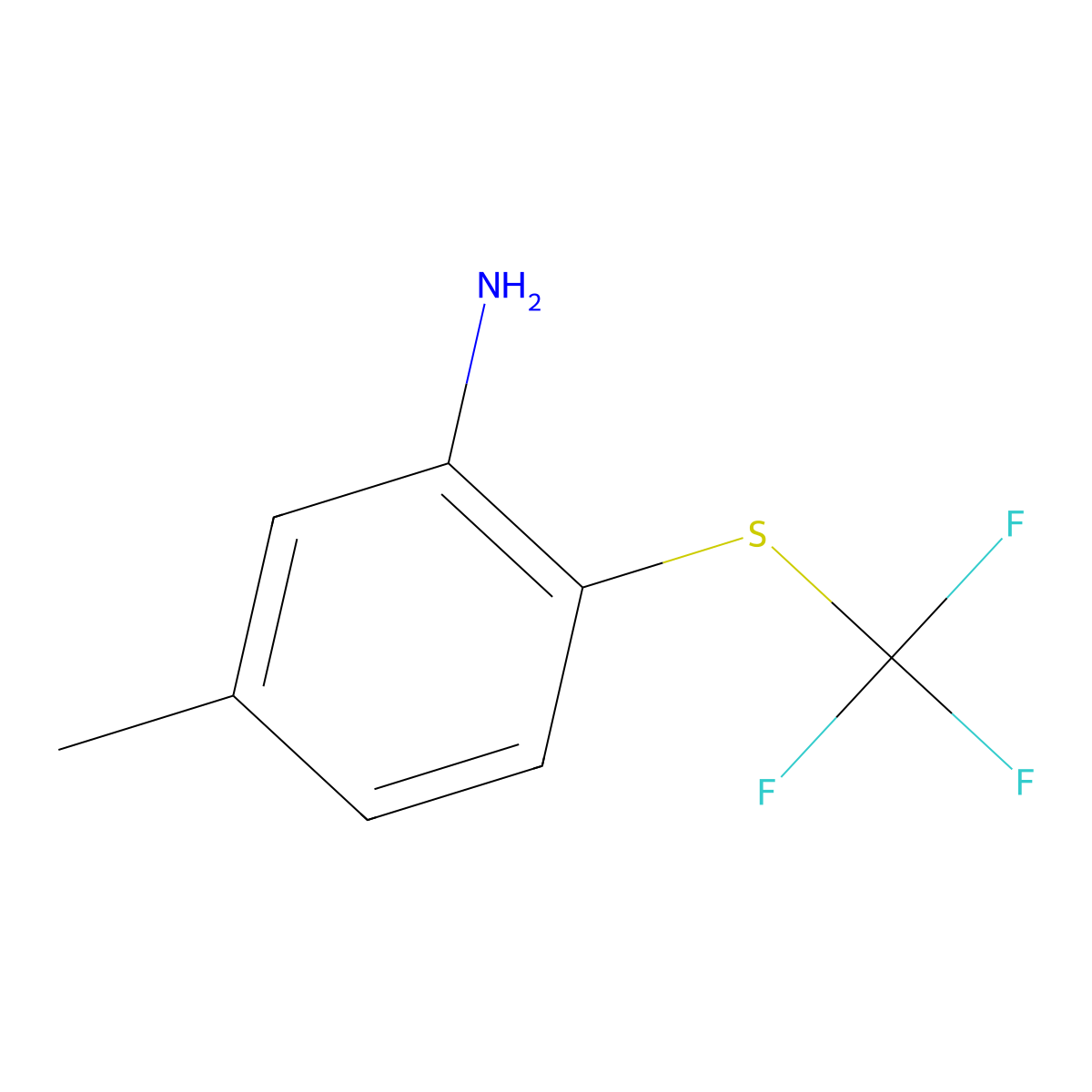 5-Methyl-2-((trifluoromethyl)thio)aniline molecular structure, CAS 1154963-60-6