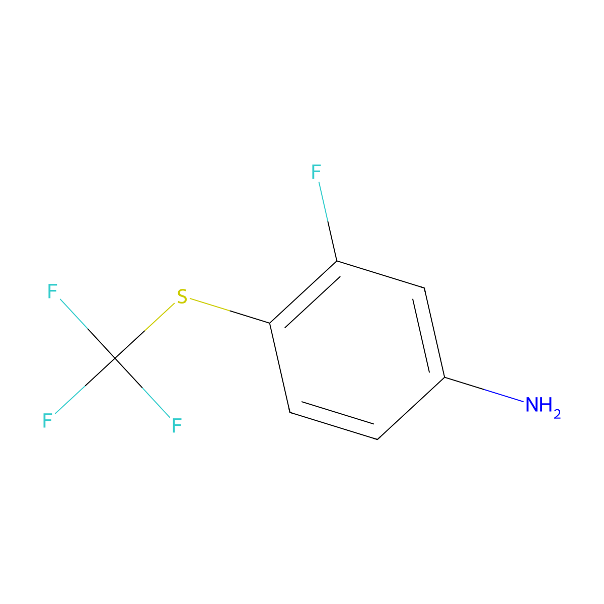 3-Fluoro-4-[(trifluoromethyl)sulfanyl]aniline molecular structure, CAS 1154963-82-2