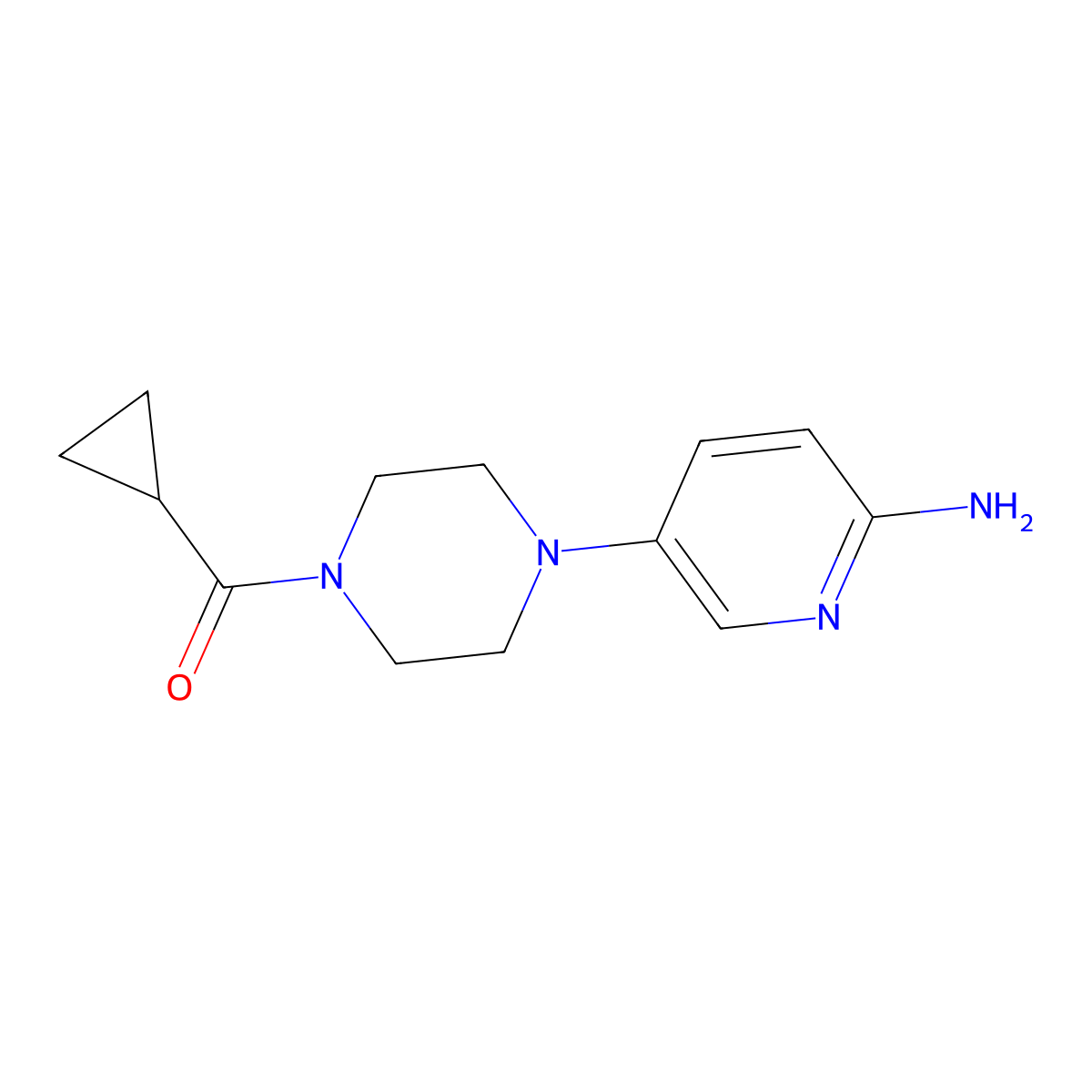 5-(4-Cyclopropanecarbonylpiperazin-1-yl)pyridin-2-amine molecular structure, CAS 1154964-61-0