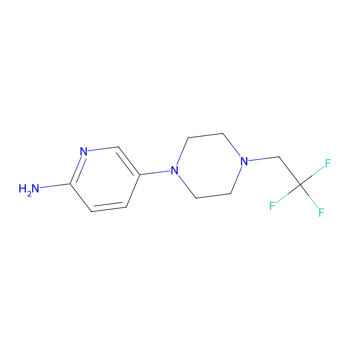 2-Pyridinamine,5-[4-(2,2,2-trifluoroethyl)-1-piperazinyl]- molecular structure, CAS 1154964-62-1