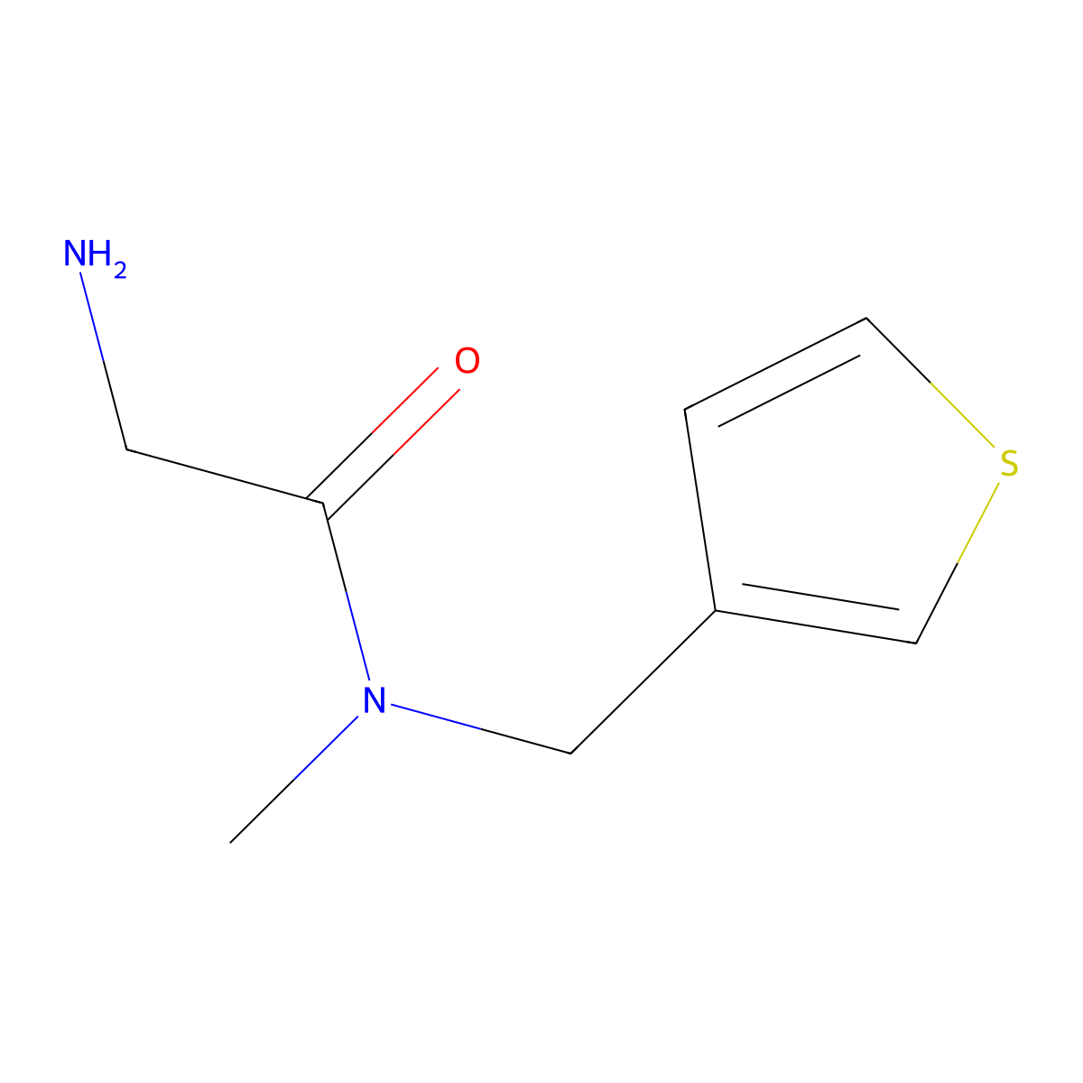 2-Amino-N-methyl-N-thiophen-3-ylmethyl-acetamide molecular structure, CAS 1154967-05-1