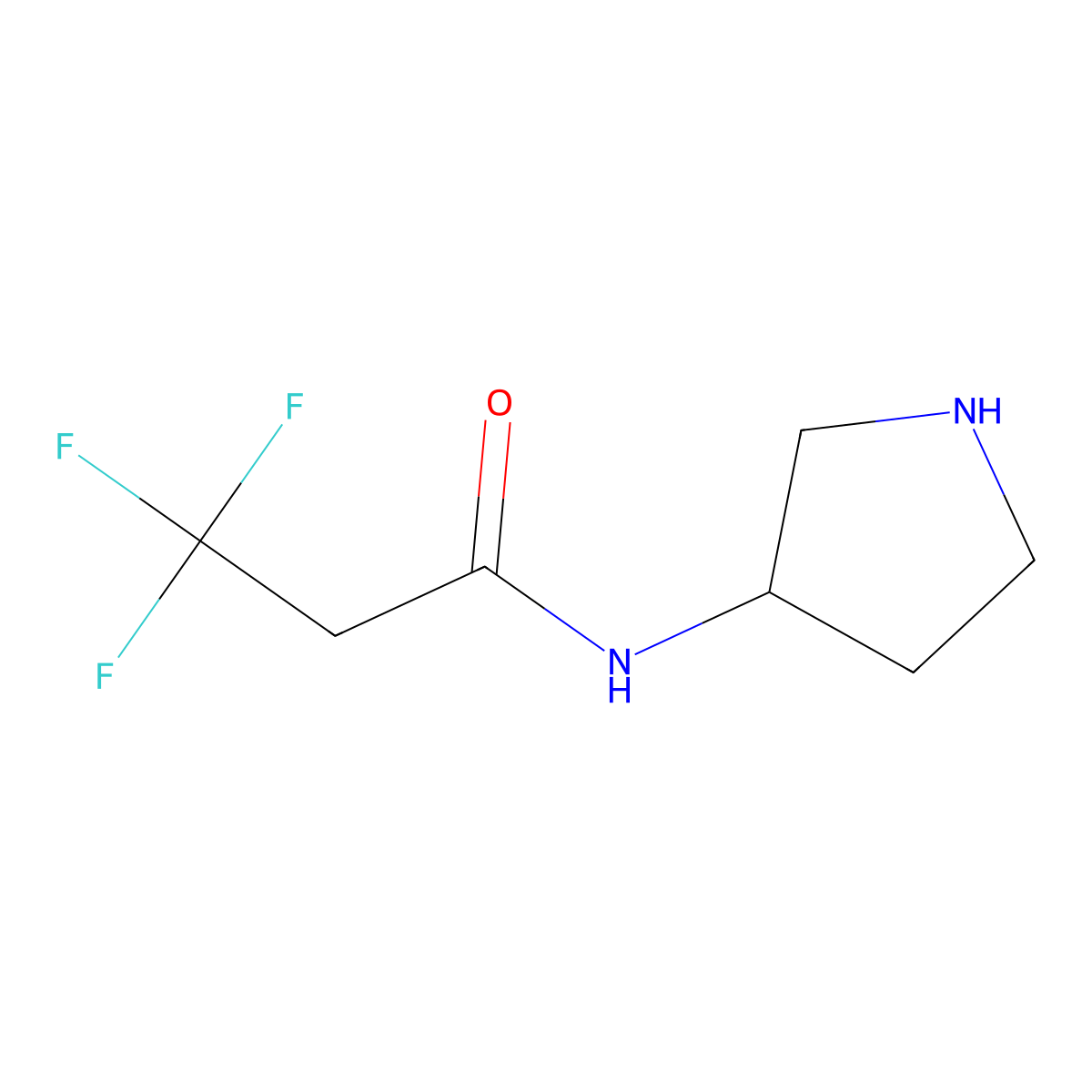 3,3,3-trifluoro-N-(pyrrolidin-3-yl)propanamide molecular structure, CAS 1154967-48-2