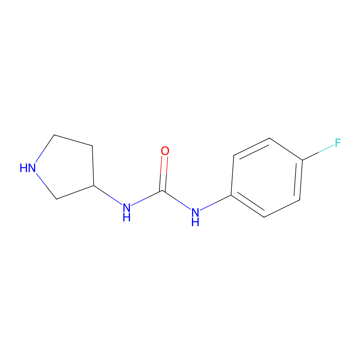 1-(4-Fluorophenyl)-3-(pyrrolidin-3-yl)urea molecular structure, CAS 1154968-68-9