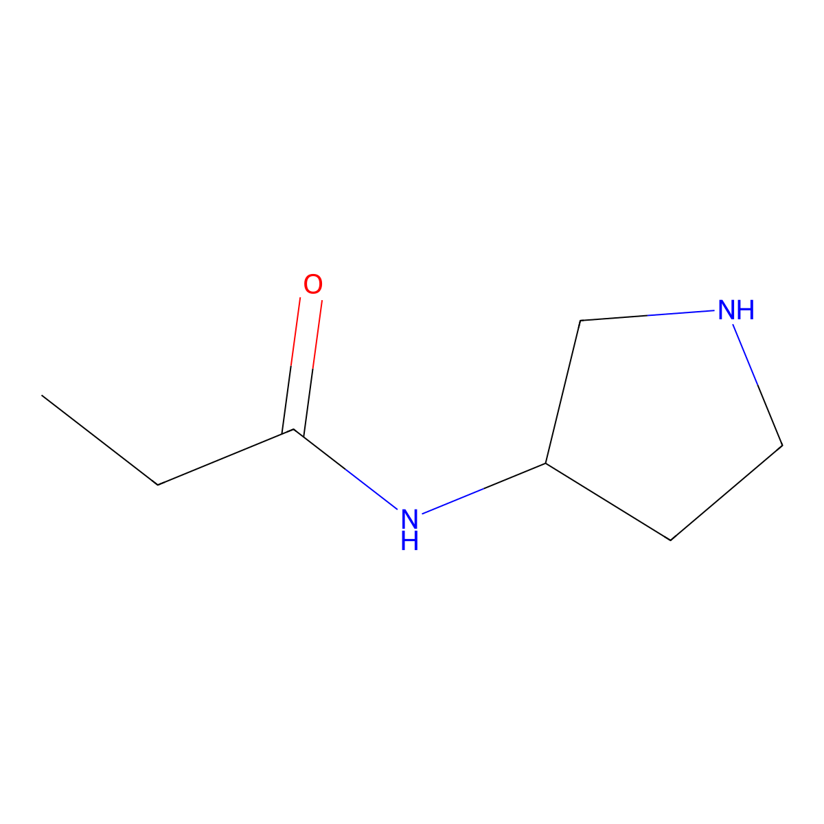 N-(pyrrolidin-3-yl)propanamide molecular structure, CAS 1154969-50-2