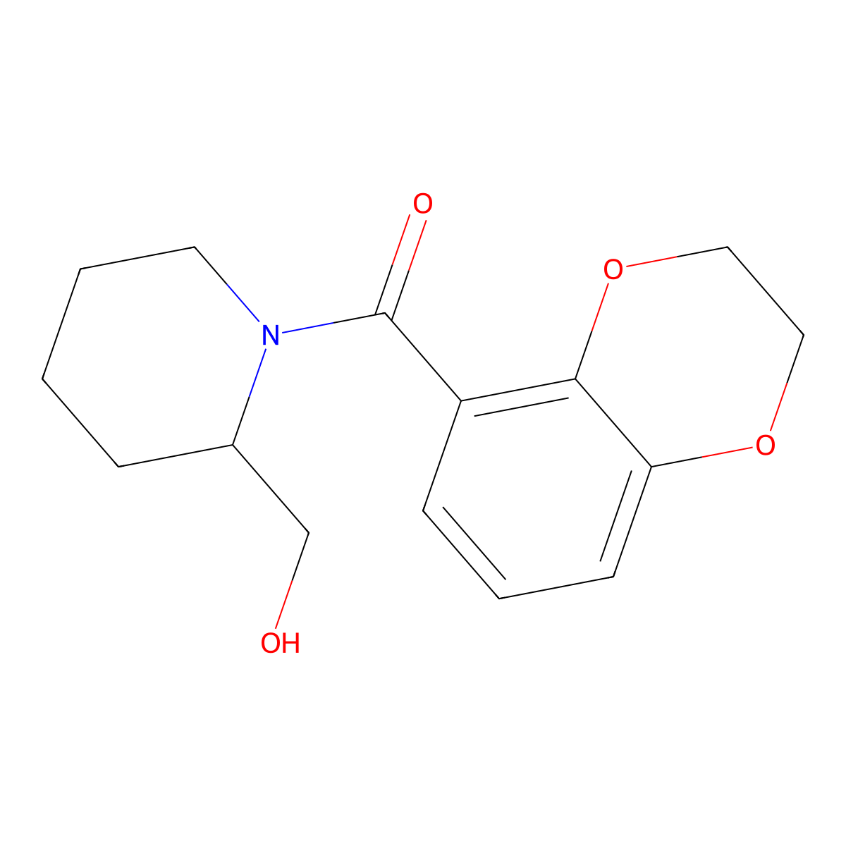 (2,3-Dihydrobenzo[b][1,4]dioxin-5-yl)(2-(hydroxymethyl)piperidin-1-yl)methanone molecular structure, CAS 1154970-04-3