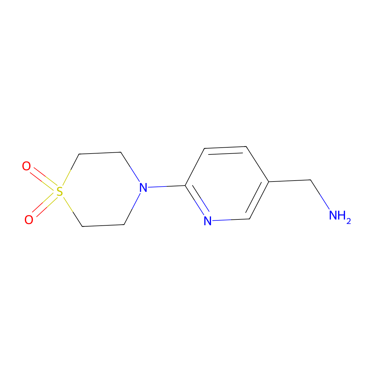4-[5-(Aminomethyl)pyridin-2-yl]-1lambda6-thiomorpholine-1,1-dione molecular structure, CAS 1154972-89-0