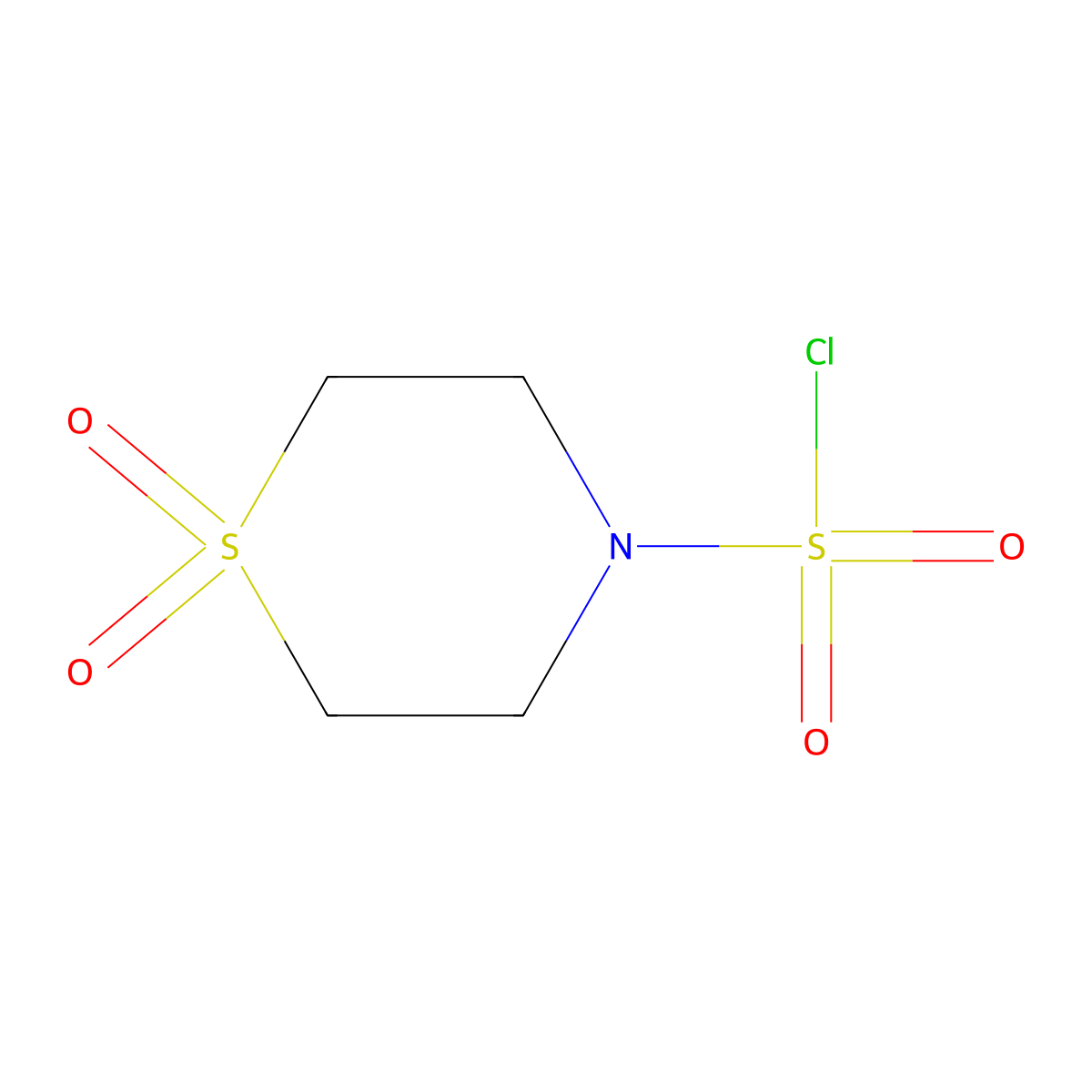 1,1-Dioxo-1lambda6-thiomorpholine-4-sulfonyl chloride molecular structure, CAS 1154974-57-8