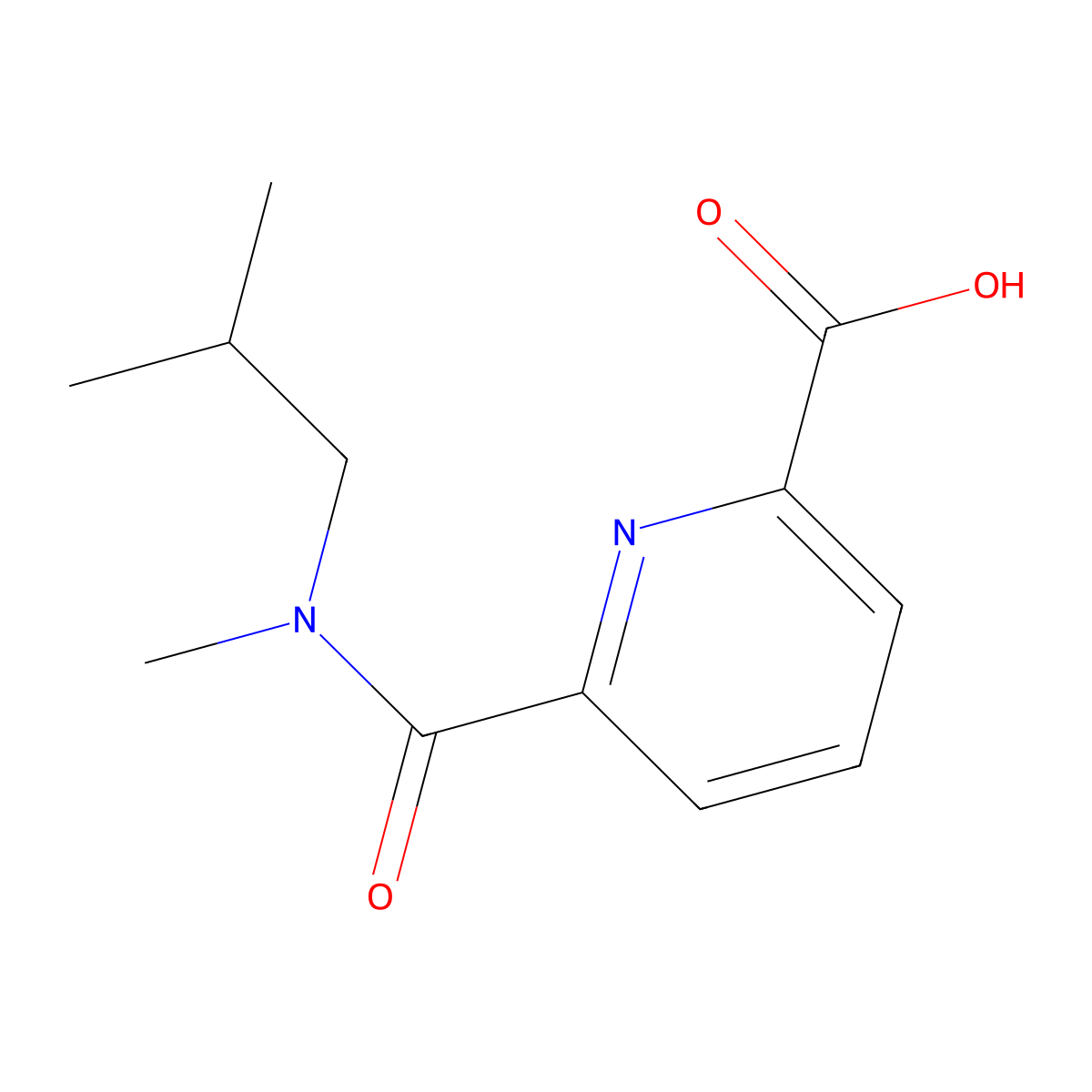 6-[Methyl(2-methylpropyl)carbamoyl]pyridine-2-carboxylic acid molecular structure, CAS 1154974-94-3