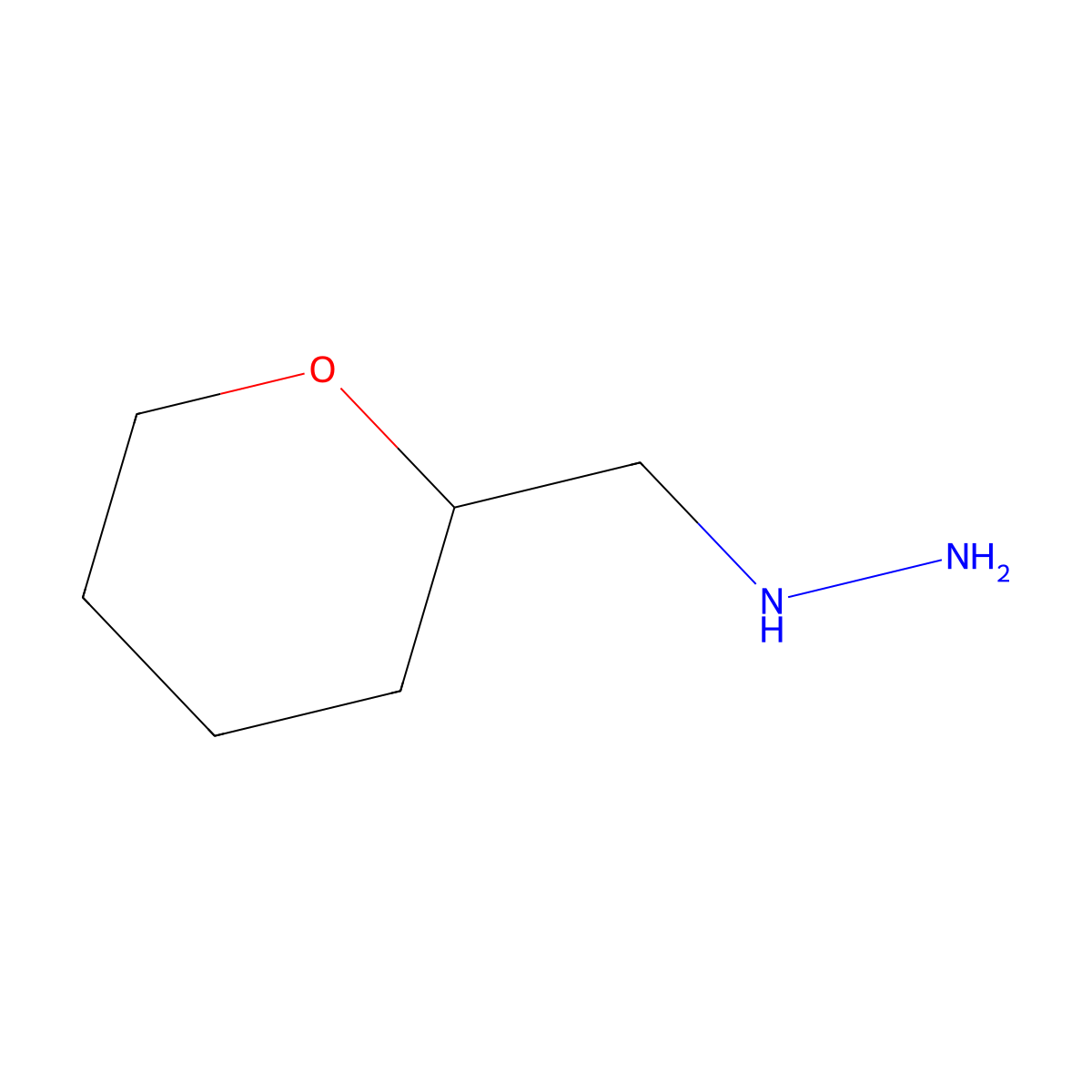 [(Oxan-2-yl)methyl]hydrazine molecular structure, CAS 1154975-34-4