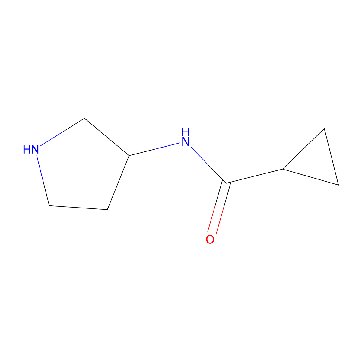 N-(Pyrrolidin-3-yl)cyclopropanecarboxamide molecular structure, CAS 1154977-71-5