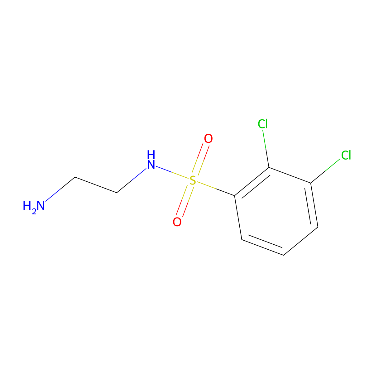 N-(2-aminoethyl)-2,3-dichlorobenzene-1-sulfonamide molecular structure, CAS 1154979-05-1