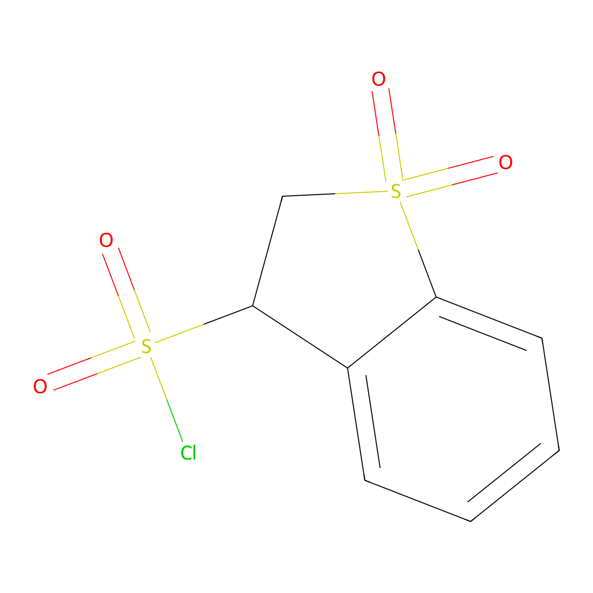 1,1-Dioxo-2,3-dihydro-1lambda6-benzothiophene-3-sulfonyl chloride molecular structure, CAS 1154979-84-6