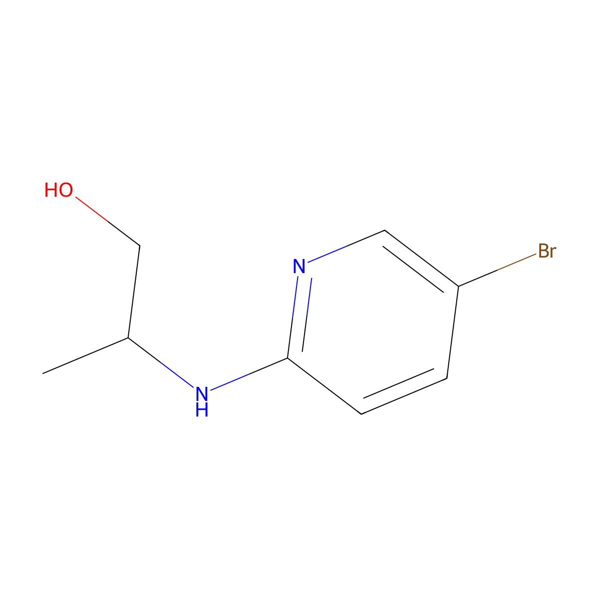2-[(5-Bromopyridin-2-yl)amino]propan-1-ol molecular structure, CAS 1154980-62-7