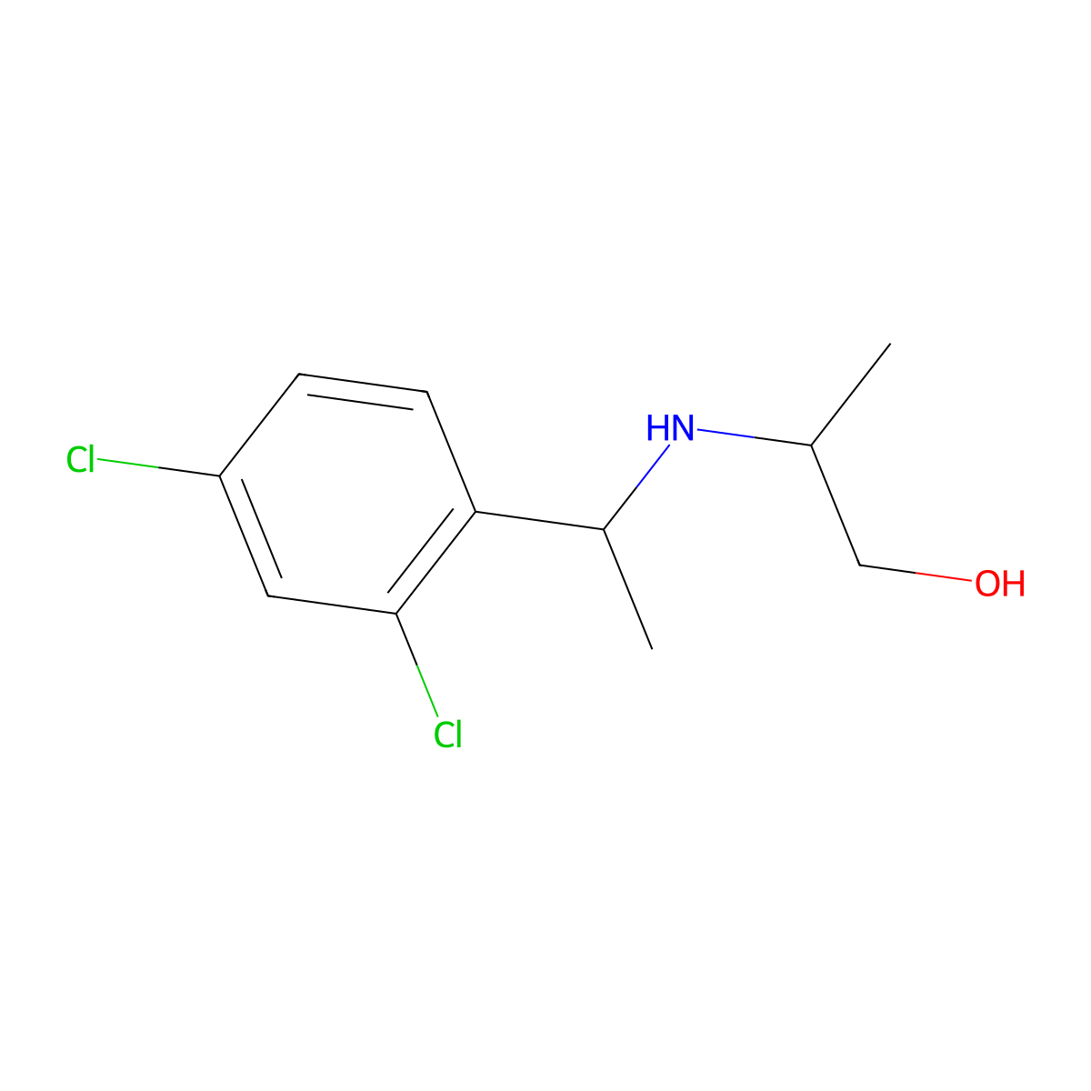 2-{[1-(2,4-Dichlorophenyl)ethyl]amino}propan-1-ol molecular structure, CAS 1154985-92-8