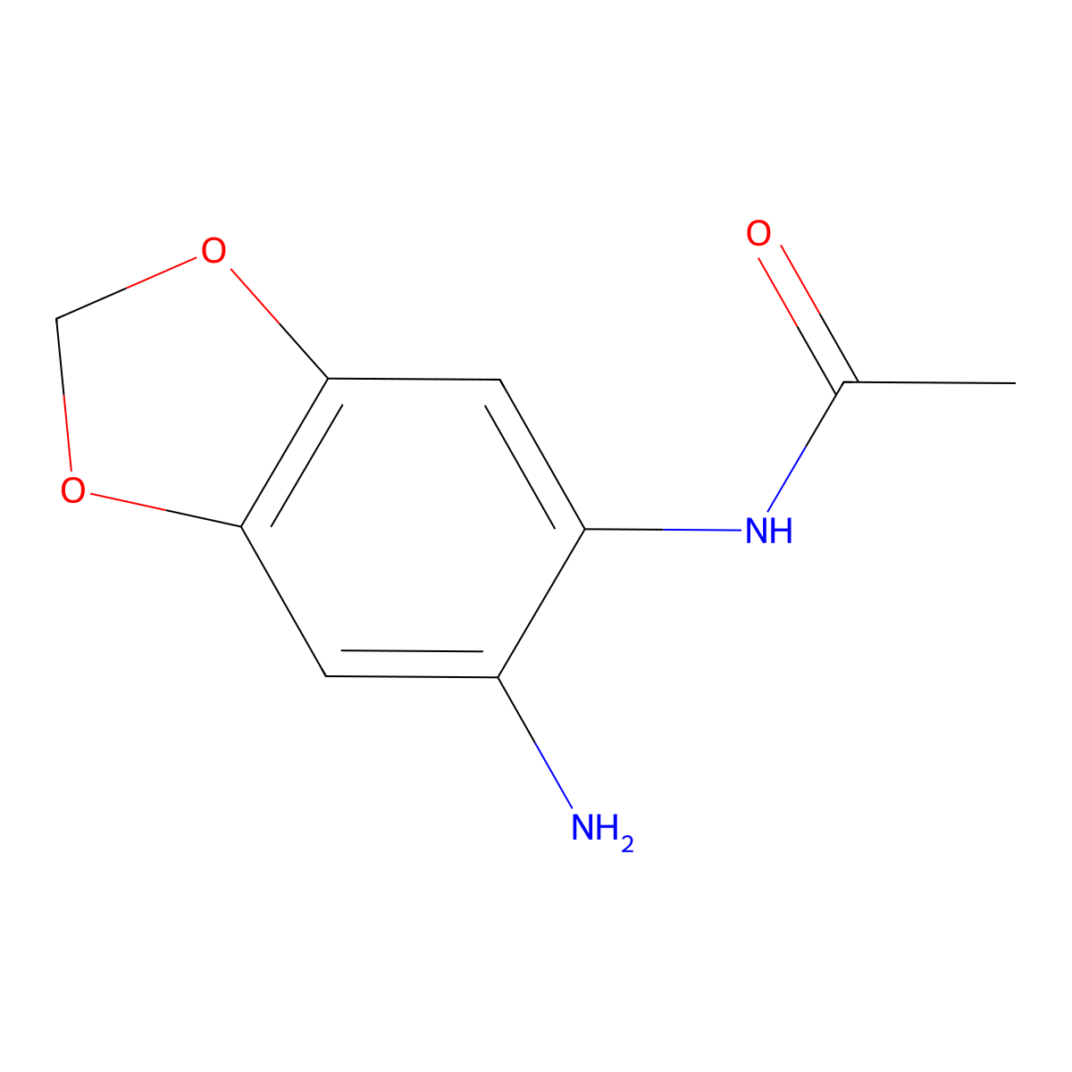 N-(6-aminobenzo[d][1,3]dioxol-5-yl)acetamide molecular structure, CAS 1154986-04-5