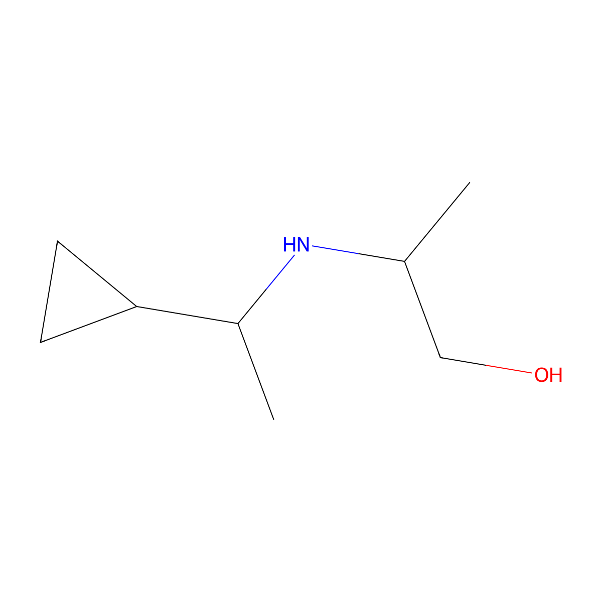 2-[(1-Cyclopropylethyl)amino]propan-1-ol molecular structure, CAS 1154986-45-4