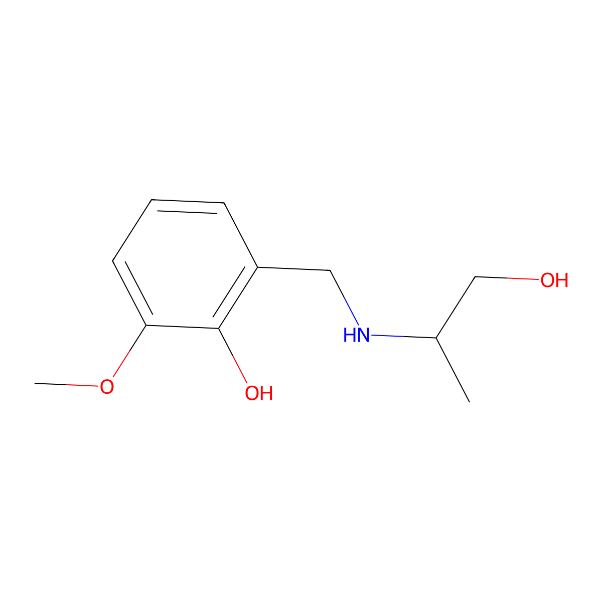 2-{[(1-Hydroxypropan-2-yl)amino]methyl}-6-methoxyphenol molecular structure, CAS 1154987-03-7