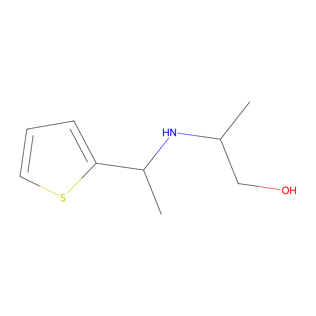 2-{[1-(Thiophen-2-yl)ethyl]amino}propan-1-ol molecular structure, CAS 1154987-37-7