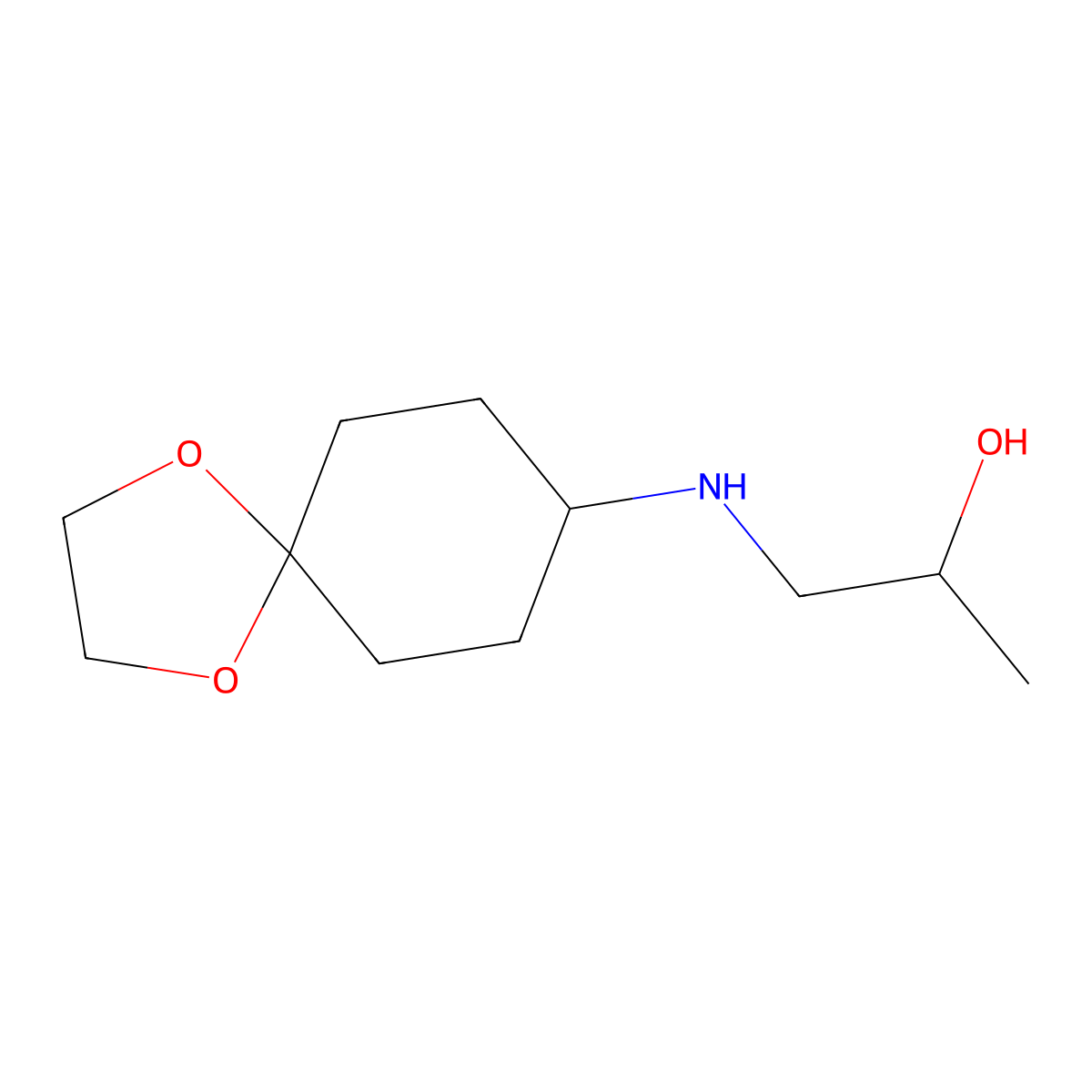1-({1,4-Dioxaspiro[4.5]decan-8-yl}amino)propan-2-ol molecular structure, CAS 1154990-72-3