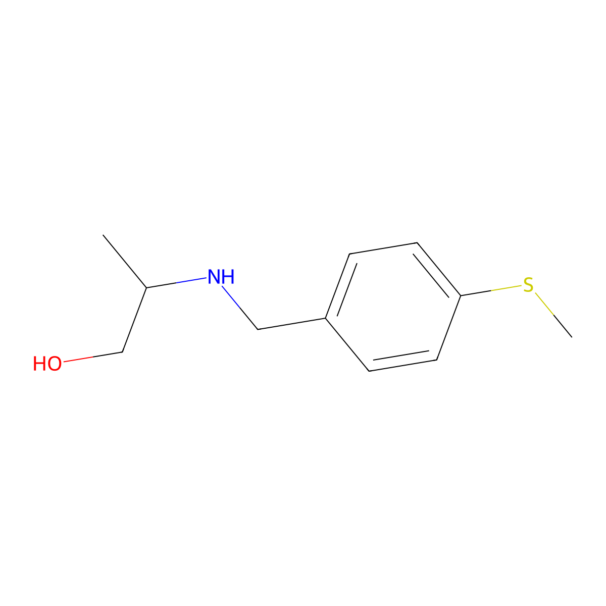 2-({[4-(Methylsulfanyl)phenyl]methyl}amino)propan-1-ol molecular structure, CAS 1154991-08-8