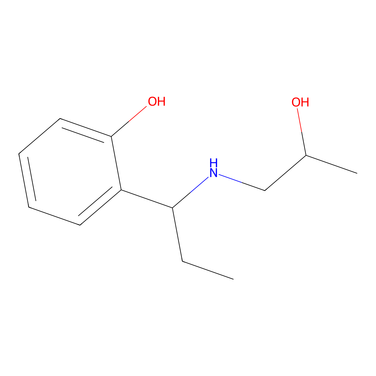 2-{1-[(2-Hydroxypropyl)amino]propyl}phenol molecular structure, CAS 1154991-29-3
