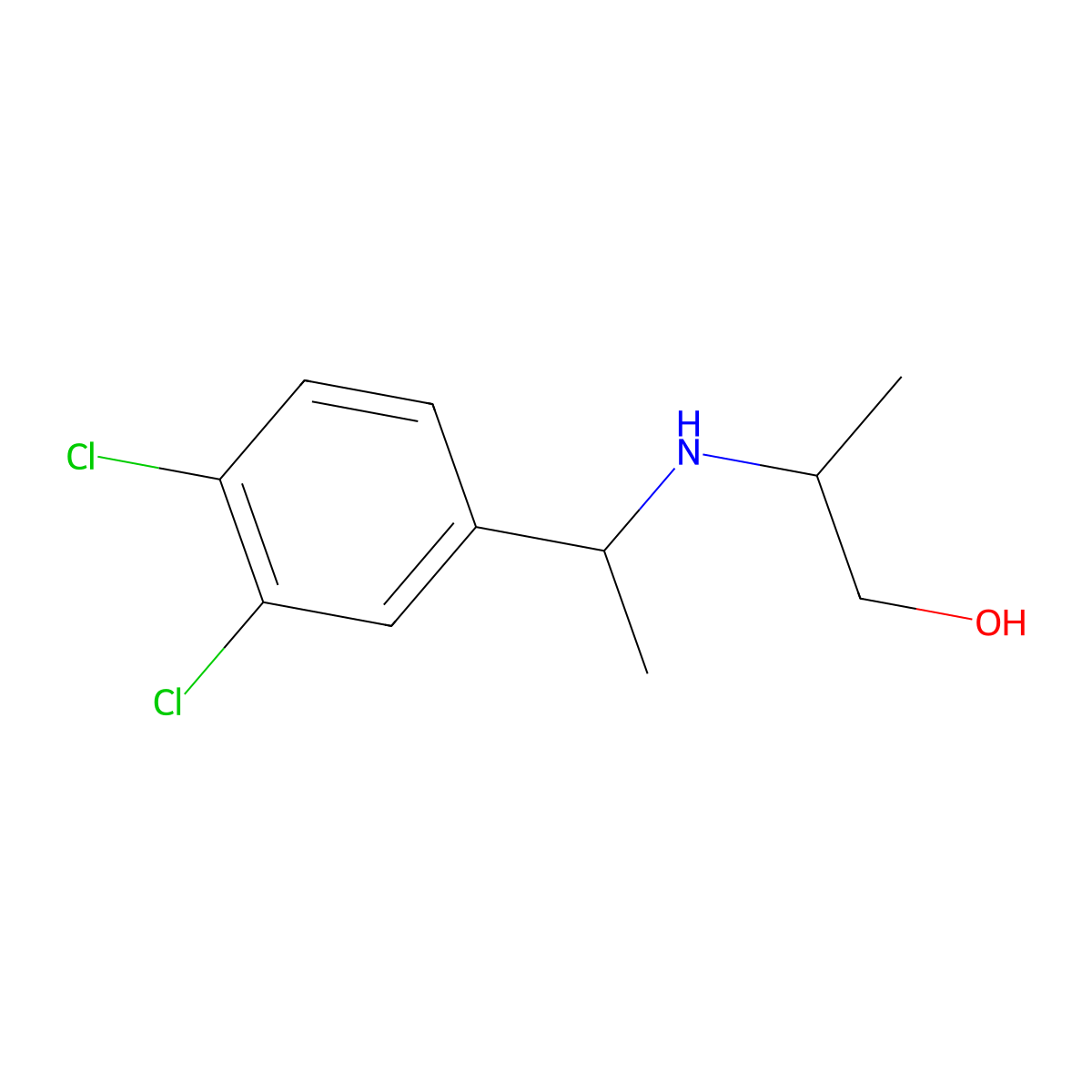 2-{[1-(3,4-Dichlorophenyl)ethyl]amino}propan-1-ol molecular structure, CAS 1154991-30-6