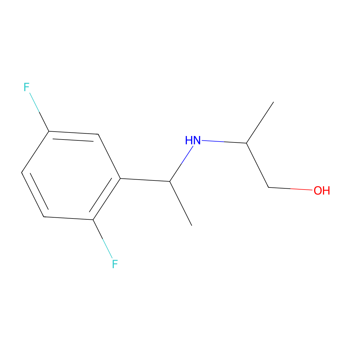 2-{[1-(2,5-Difluorophenyl)ethyl]amino}propan-1-ol molecular structure, CAS 1154992-60-5