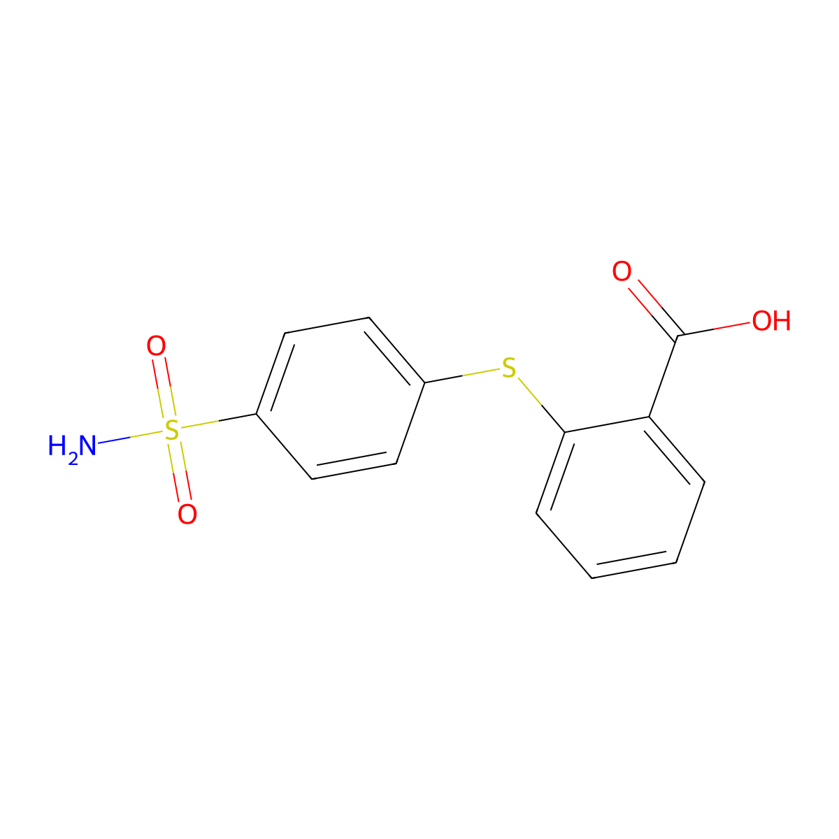 2-[(4-Sulfamoylphenyl)sulfanyl]benzoic acid molecular structure, CAS 1154996-56-1