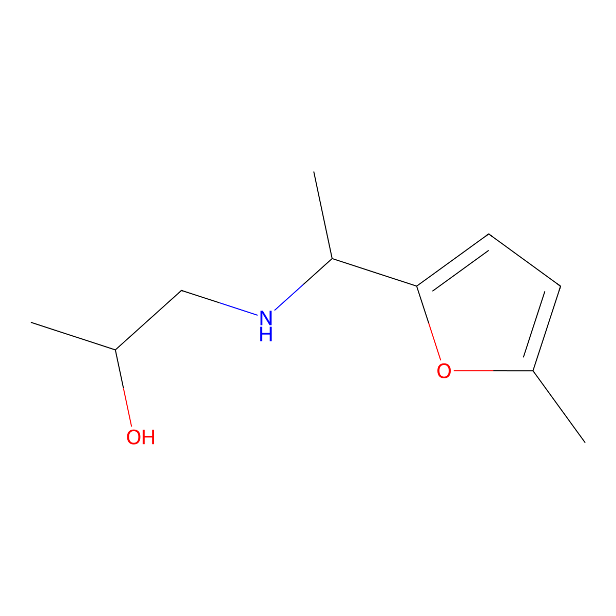 1-{[1-(5-Methylfuran-2-yl)ethyl]amino}propan-2-ol molecular structure, CAS 1154997-04-2