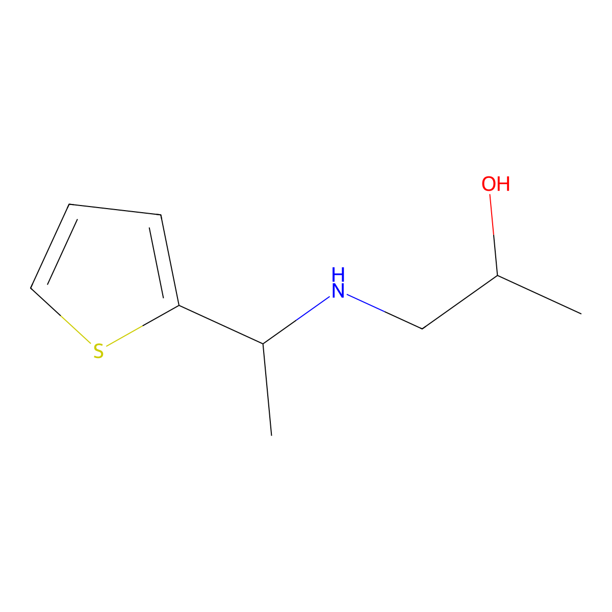 1-{[1-(Thiophen-2-yl)ethyl]amino}propan-2-ol molecular structure, CAS 1154997-25-7