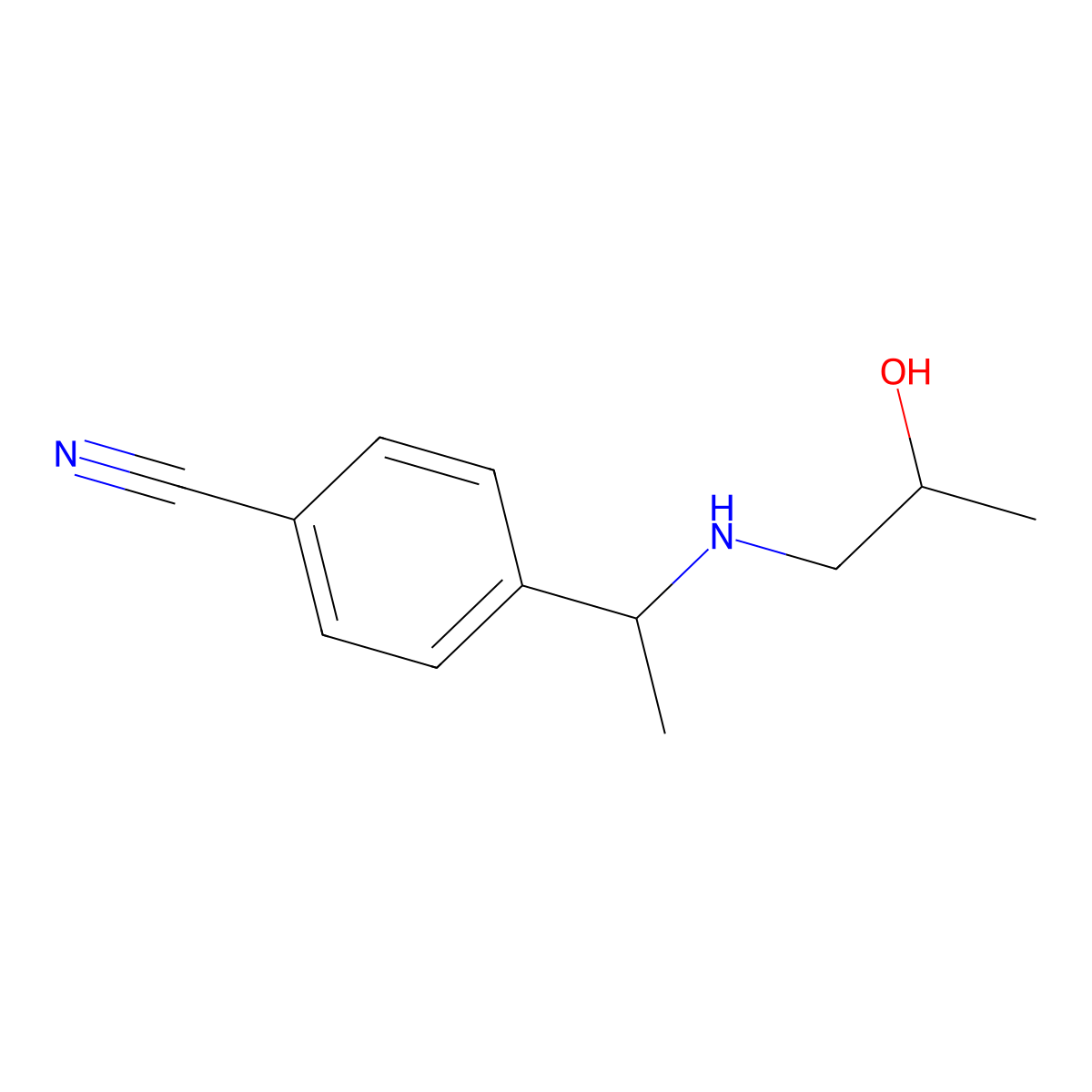 4-{1-[(2-Hydroxypropyl)amino]ethyl}benzonitrile molecular structure, CAS 1154997-61-1