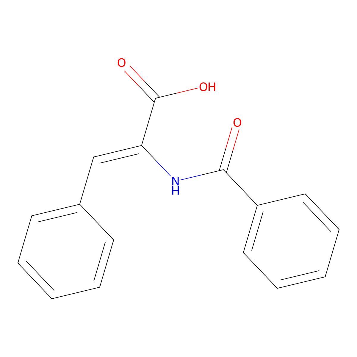 (2E)-2-(Benzoylamino)-3-phenyl-2-propenoic acid molecular structure, CAS 1155-48-2