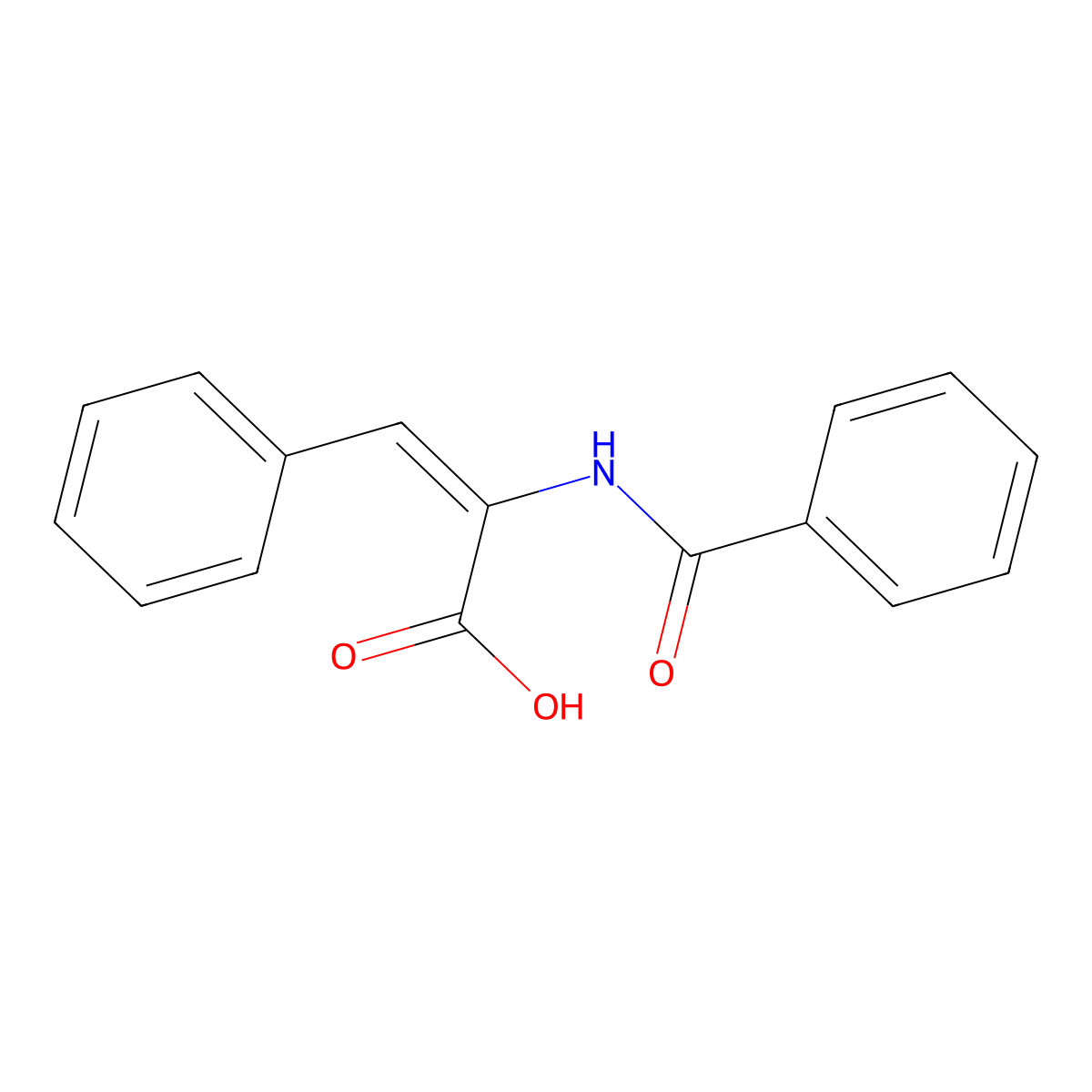 (2E)-2-(Benzoylamino)-3-phenyl-2-propenoic acid molecular structure, CAS 1155-48-2