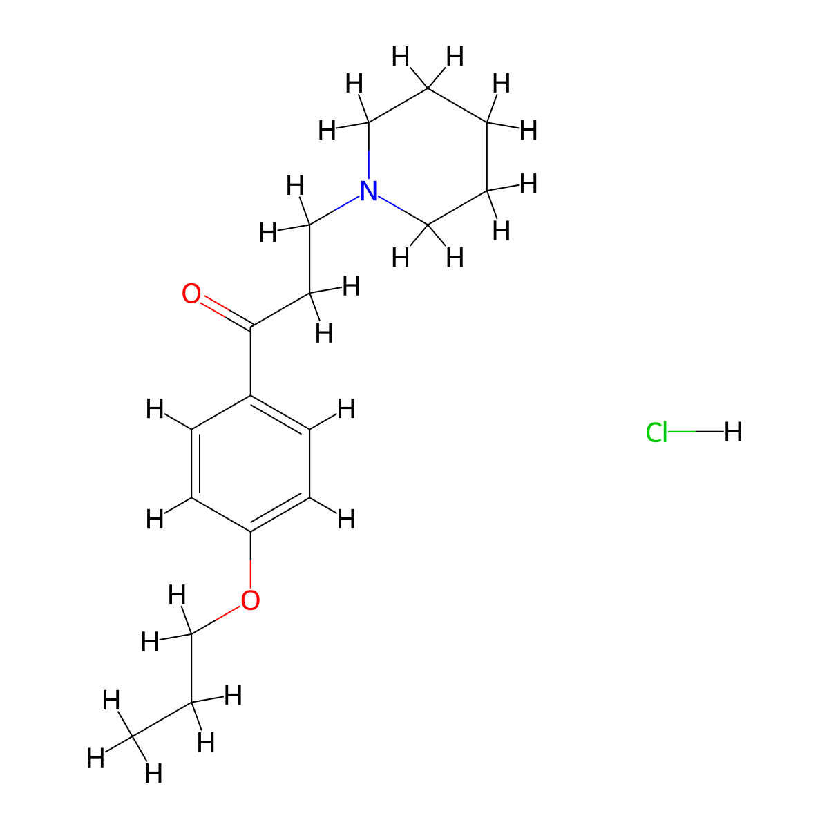 Propipocaine hydrochloride molecular structure, CAS 1155-49-3