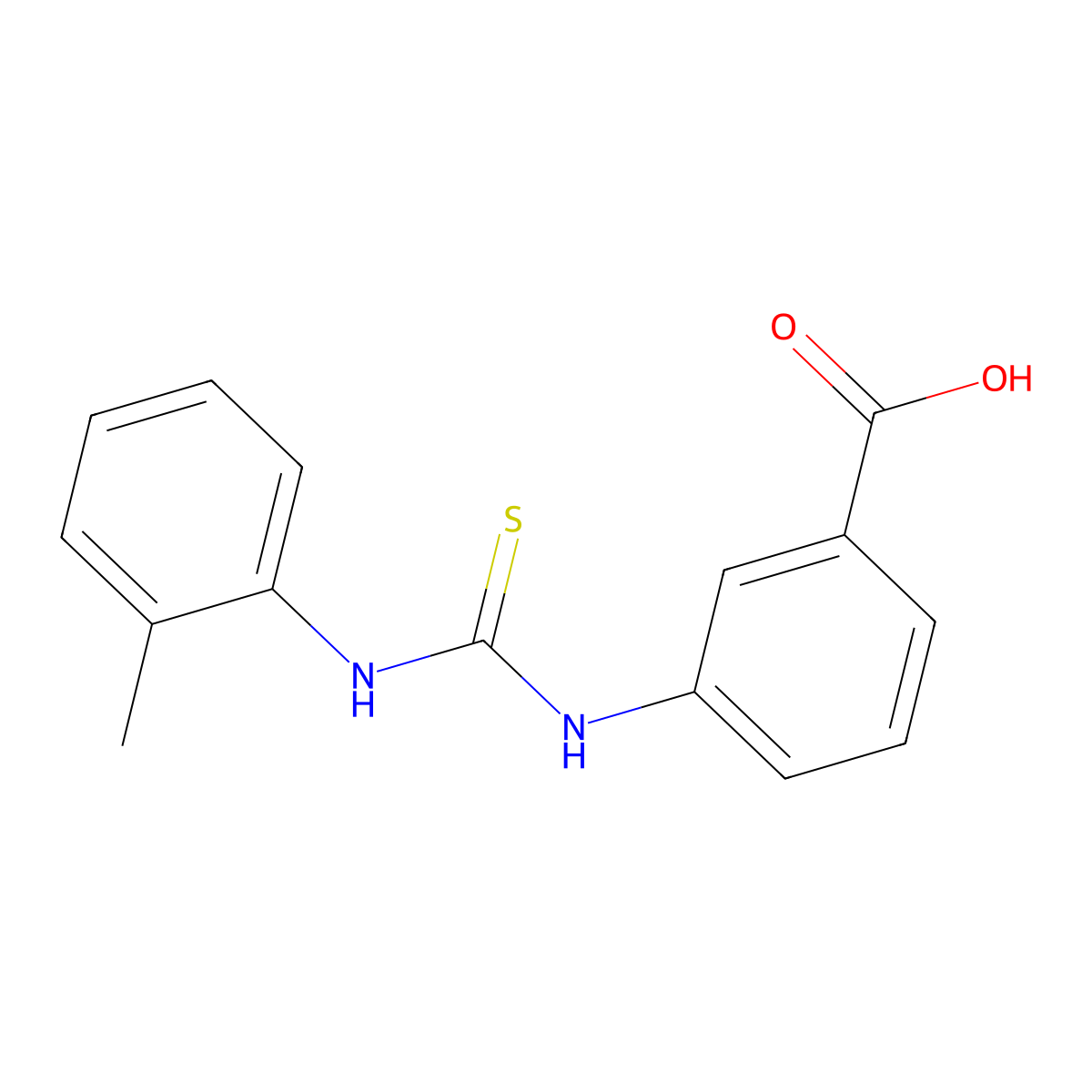 3-{[(2-Methylphenyl)carbamothioyl]amino}benzoic acid molecular structure, CAS 1155-52-8