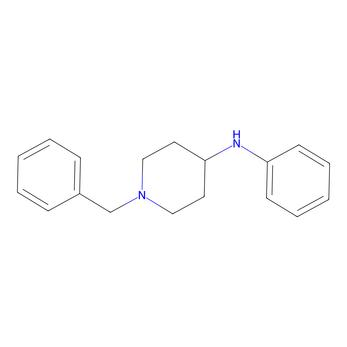 N-Phenyl-1-(phenylmethyl)-4-piperidinamine molecular structure, CAS 1155-56-2