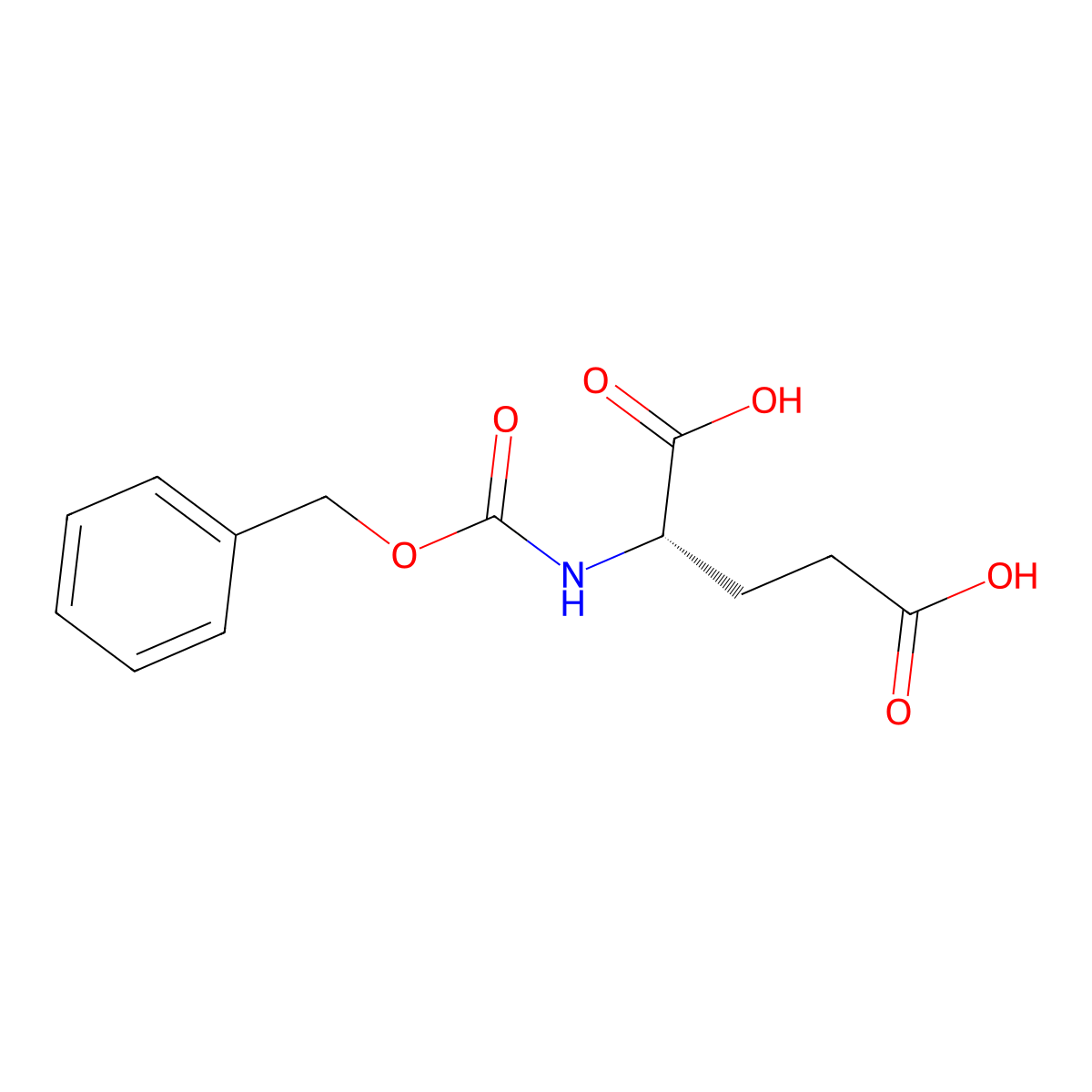 L-Glutamic acid, N-((phenylmethoxy)carbonyl)- molecular structure, CAS 1155-62-0