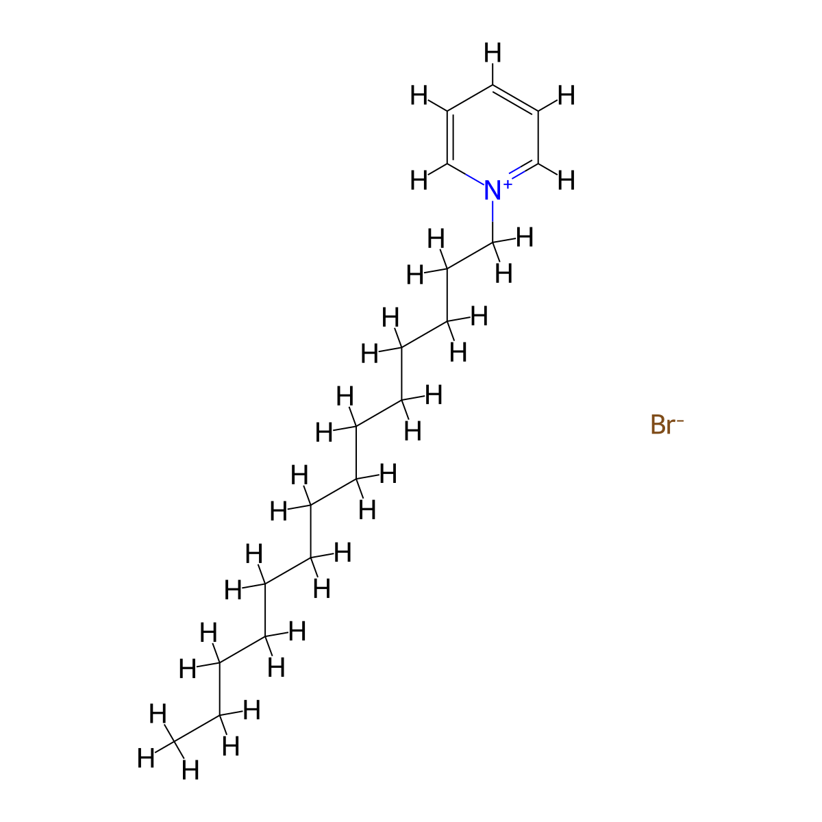 Tetradecylpyridinium bromide molecular structure, CAS 1155-74-4