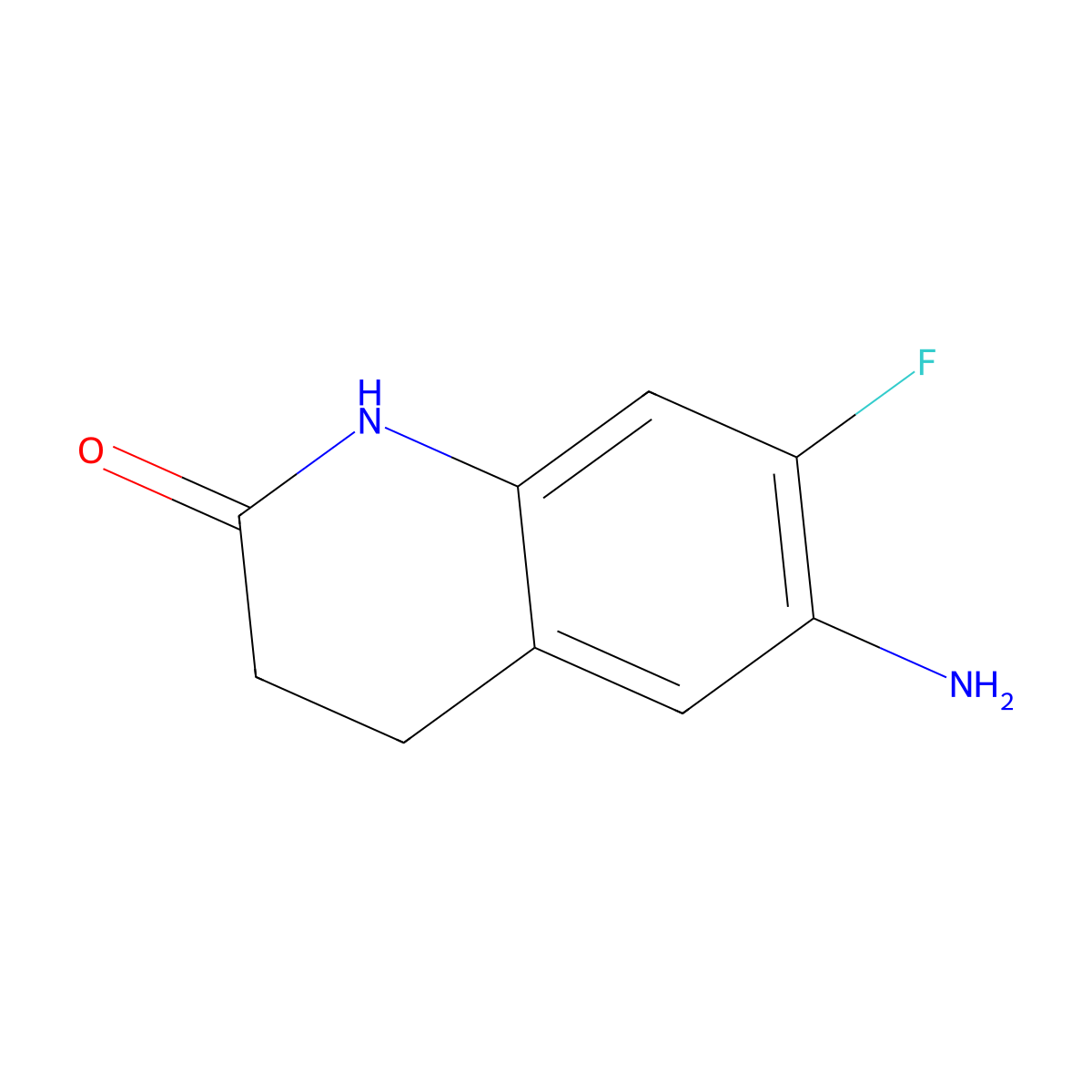6-Amino-7-fluoro-1,2,3,4-tetrahydroquinolin-2-one molecular structure, CAS 1155000-06-8