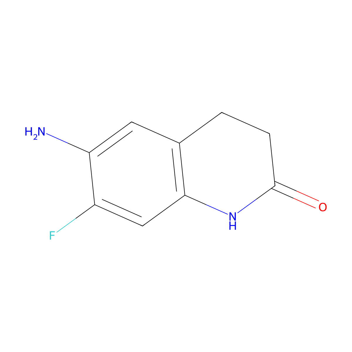 6-Amino-7-fluoro-1,2,3,4-tetrahydroquinolin-2-one molecular structure, CAS 1155000-06-8