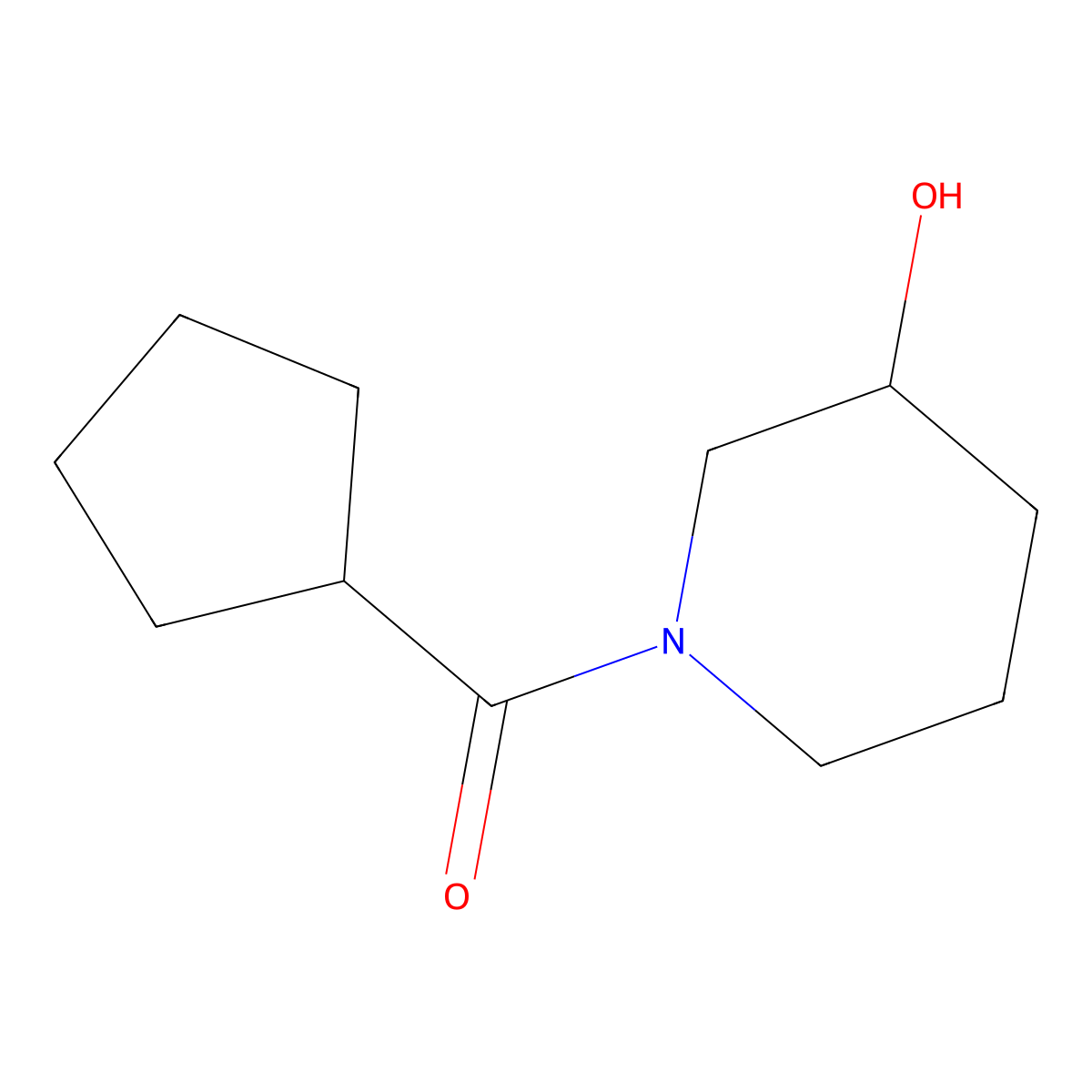 1-Cyclopentanecarbonylpiperidin-3-ol molecular structure, CAS 1155000-14-8