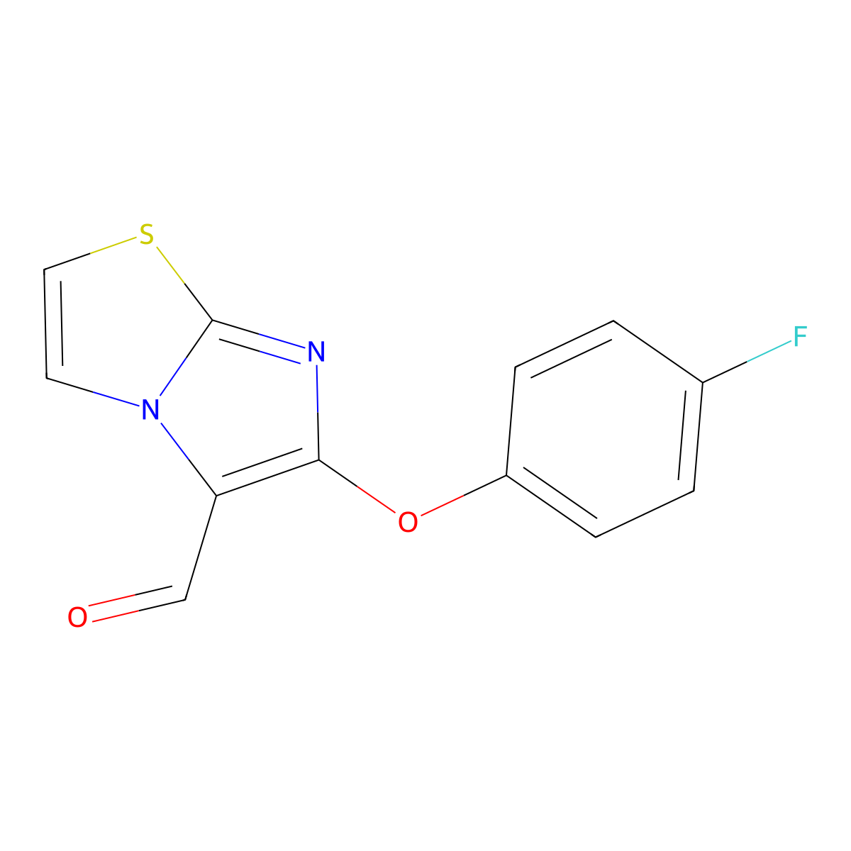 6-(4-Fluorophenoxy)imidazo[2,1-b][1,3]thiazole-5-carbaldehyde molecular structure, CAS 1155003-03-4