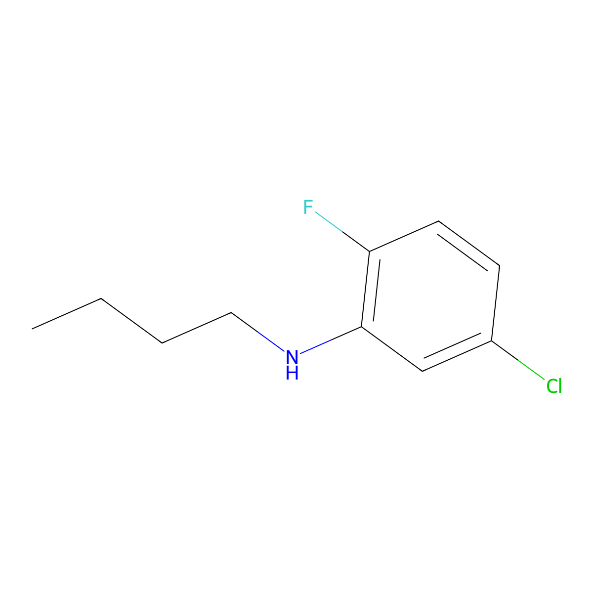 N-butyl-5-chloro-2-fluoroaniline molecular structure, CAS 1155005-57-4